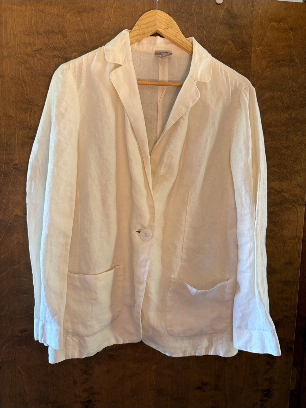 J Jill …Classic Women's Linen Blazer - Cream, linen